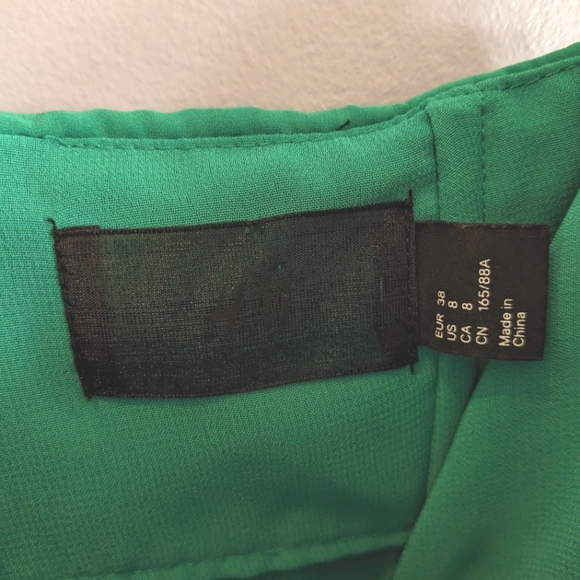 H&M One shoulder Cocktail Party Pleated Draped Green Dress size 8 - Picture 5 of 7